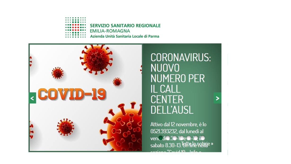 cambio numero tel ausl covid