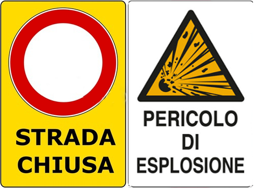 strada chiusaper pericolo esplosione