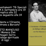 QUESTA SERA ore 19 Canale 89 Videotaro – Vito Mancuso e Tetsugen Serra a confronto sulla Spiritualità di Oggi – tra Occidente e Oriente